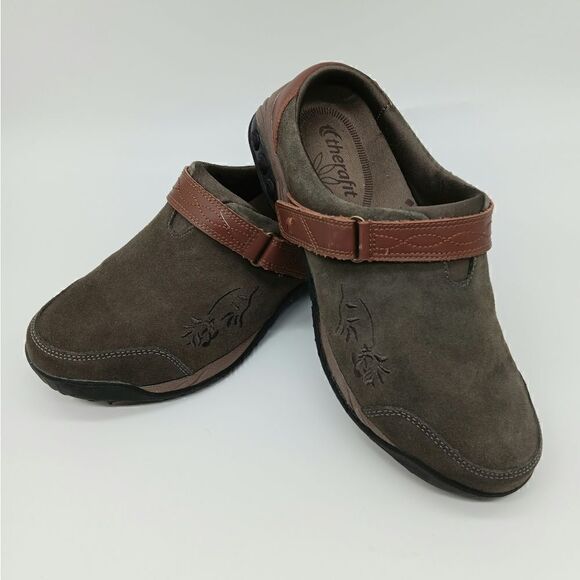 NWT THERAFIT Aspen Taupe Leather Upper Slide-on Clogs Size 7.5 - Picture 6 of 15